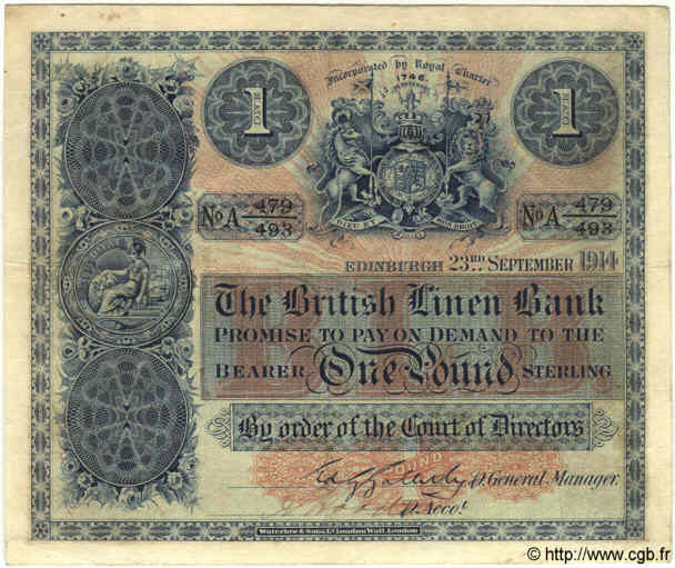 1 Pound SCOTLAND  1914 P.151a MBC