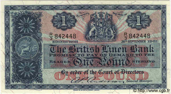 1 Pound SCOTLAND  1961 P.162 UNC