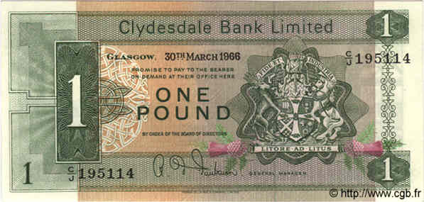 1 Pound SCOTLAND  1966 P.197 FDC
