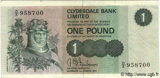 1 Pound SCOTLAND  1971 P.204a fVZ