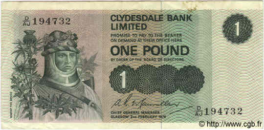 1 Pound SCOTLAND  1976 P.204c VF
