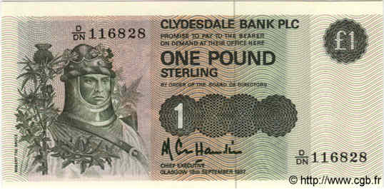 1 Pound SCOTLAND  1987 P.211d UNC