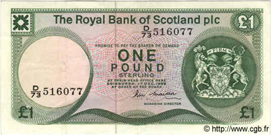 1 Pound SCOTLAND  1986 P.341Ab EBC+