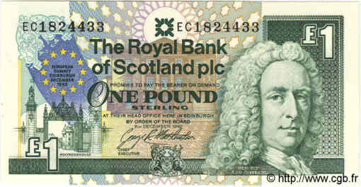 1 Pound SCOTLAND  1992 P.356 UNC