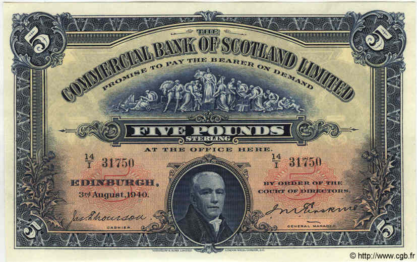 5 Pounds SCOTLAND  1940 PS.328b ST