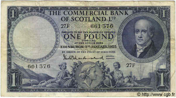 1 Pound SCOTLAND  1955 PS.336 q.BB