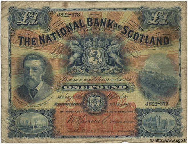 1 Pound SCOTLAND  1917 PS.564 RC+