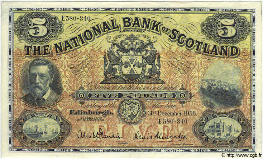 5 Pounds SCOTLAND  1956 P.259d fST