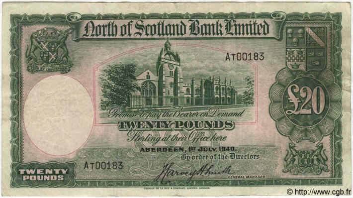 20 Pounds SCOTLAND  1940 PS.646 MBC