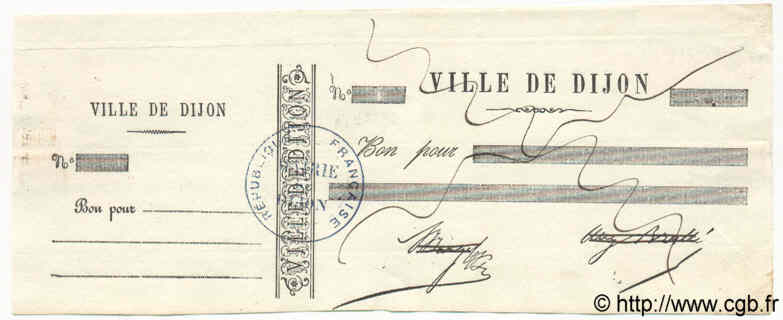 5 Francs Essai FRANCE regionalismo e varie Dijon 1870 BPM.030.03 SPL