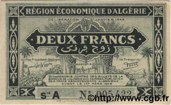 2 Francs ALGERIA  1944 P.099a UNC-