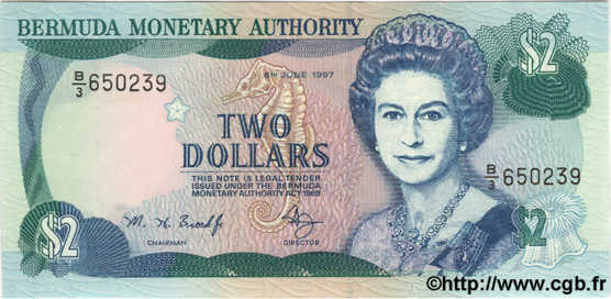 2 Dollars BERMUDA  1997 P.40Ab q.FDC