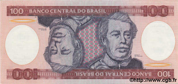 100 Cruzeiros BRASILIEN  1984 P.198b ST