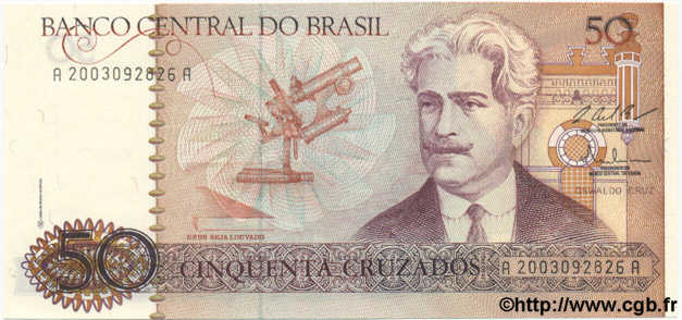 50 Cruzados BRAZIL  1987 P.210b UNC