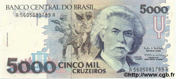 5000 Cruzeiros BRASILE  1993 P.232c FDC