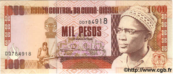 1000 Pesos GUINEA-BISSAU  1993 P.13b UNC