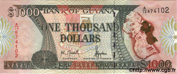 1000 Dollars GUYANA  1996 P.33 ST