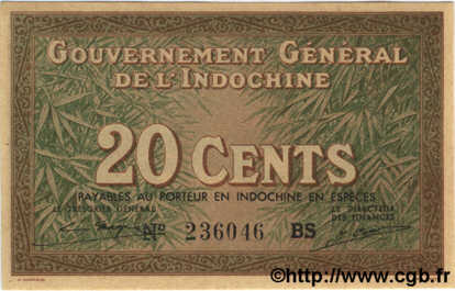 20 Cents INDOCINA FRANCESE  1939 P.086d FDC
