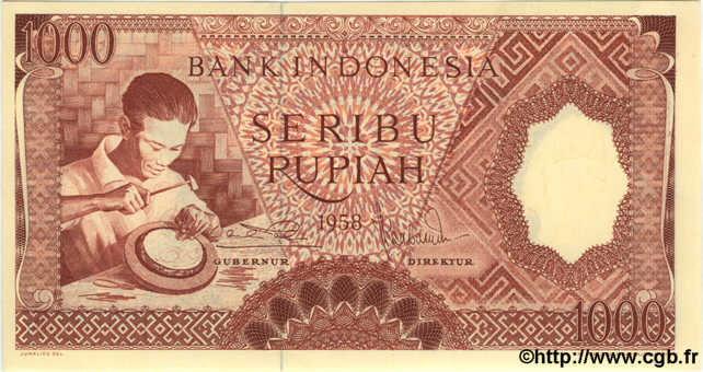 100 Rupiah INDONESIA  1958 P.061 UNC-
