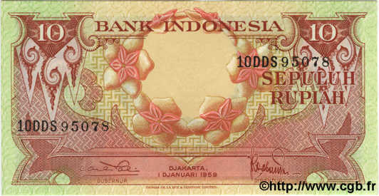 10 Rupiah INDONÉSIE  1959 P.066 NEUF
