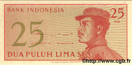 25 Sen INDONESIA  1964 P.093a UNC