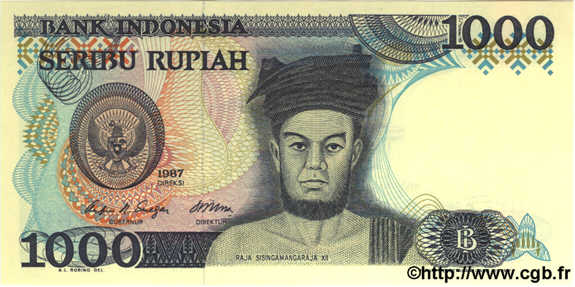 1000 Rupiah INDONESIEN  1987 P.124 ST