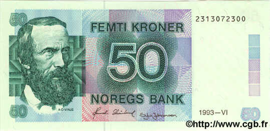 50 Kroner NORVÈGE  1993 P.42c FDC
