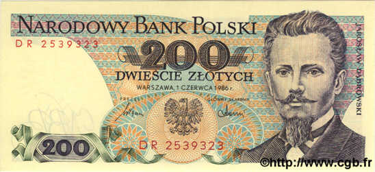 200 Zlotych POLONIA  1986 P.144c FDC