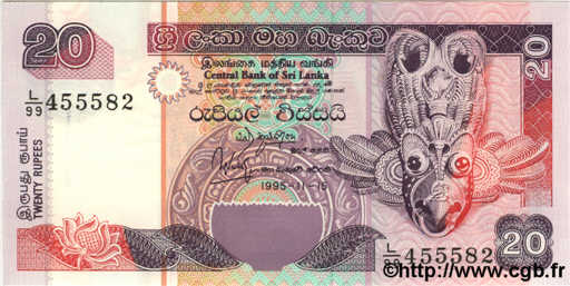 20 Rupees SRI LANKA  1995 P.103 FDC