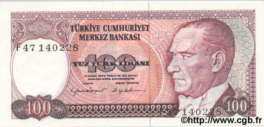 100 Lira TURQUíA  1984 P.194a FDC