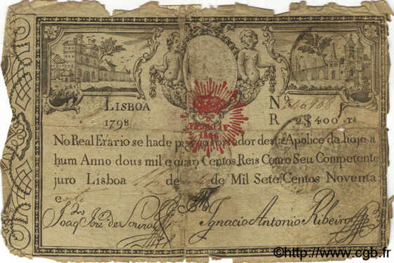 2400 Reis PORTOGALLO  1798 P.-- B