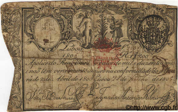 1200 Reis PORTUGAL  1805 P.-- RC