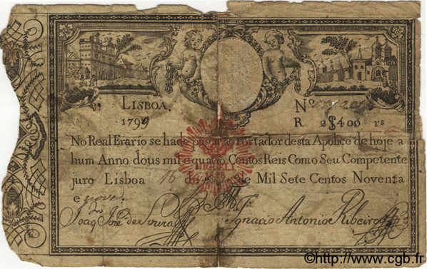 2400 Reis PORTUGAL  1798 P.034 MC