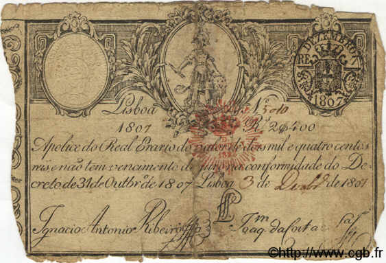 2400 Reis Faux PORTUGAL  1807 P.038 fS
