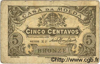 5 Centavos PORTUGAL  1918 P.099 S