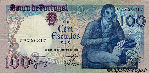 100 Escudos PORTUGAL  1984 P.178c MBC