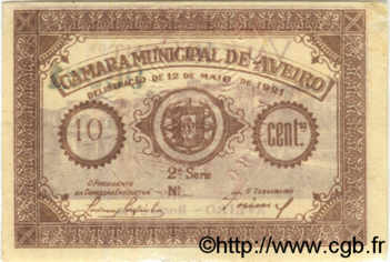 10 Centavos PORTUGAL Aveiro 1921  BC