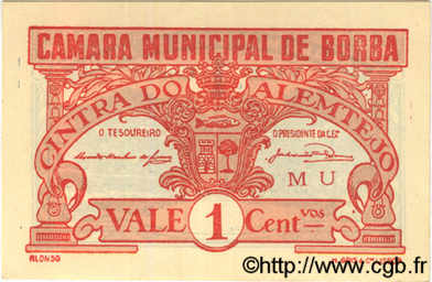 1 Centavo PORTUGAL Borba 1921  UNC