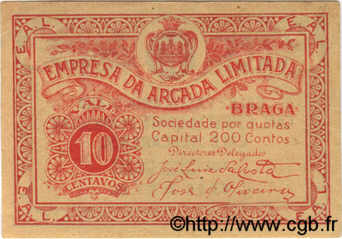 10 Centavos PORTUGAL Braga 1920  XF
