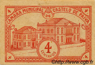 4 Centavos PORTUGAL Castelo De Paiva 1920  VF