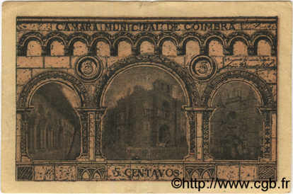 5 Centavos PORTUGAL Coimbra 1921  VF+