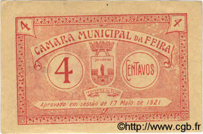 4 Centavos PORTUGAL Feira 1921  fVZ