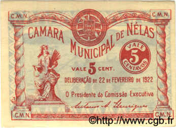 5 Centavos PORTUGAL Nelas 1922  SC