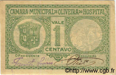 1 Centavo PORTUGAL Oliveira Do Hospital 1920  TTB+