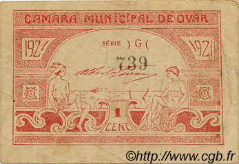 1 Centavo PORTUGAL Ovar 1921  F