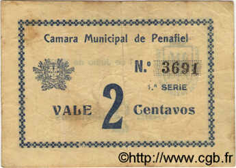 2 Centavos PORTUGAL Penafiel 1920  VF