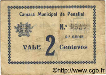 2 Centavos PORTUGAL Penafiel 1920  S to SS