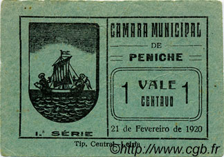 1 Centavo PORTUGAL Peniche 1920  VF