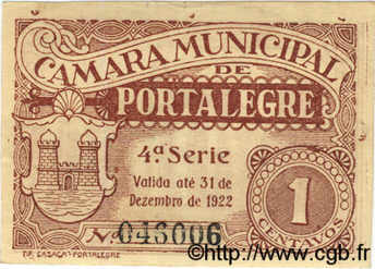 1 Centavo PORTUGAL Portalegre 1922  VF