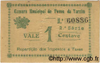 1 Centavo PORTUGAL Povoa De Varzim 1920  VF+